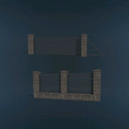 Rustic Brick And Metal Fence