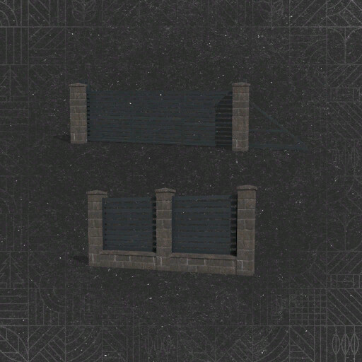 Rustic Brick And Metal Fence