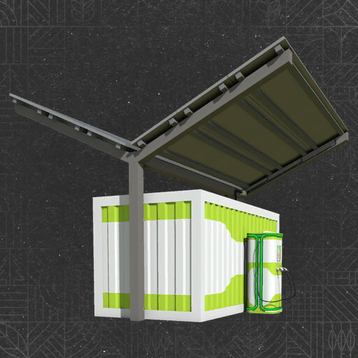 Charging Station With Solar Panels And Storage
