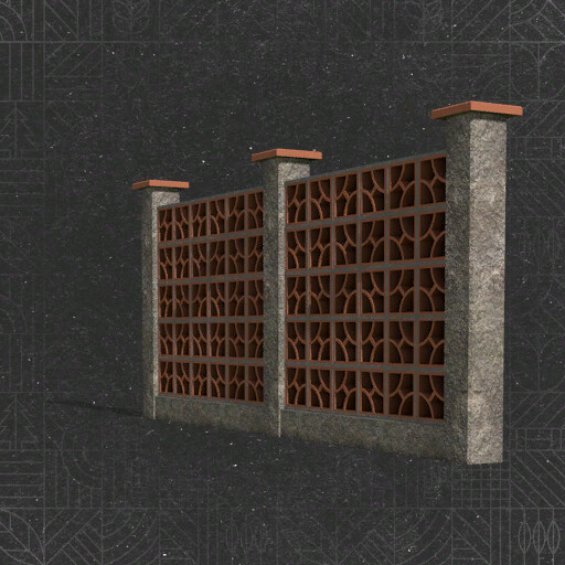 Brick Fence And Metal Gate