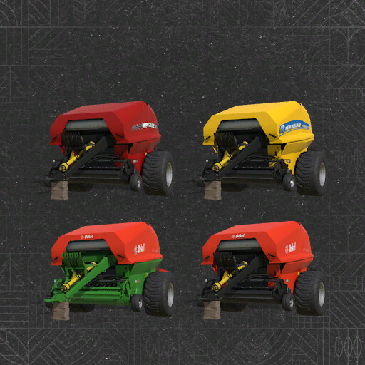 Orkel GP1260, New Holland Roll Baler 125 And Case IH RB 544