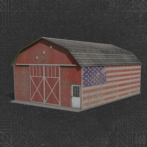 Old Barn With Flag