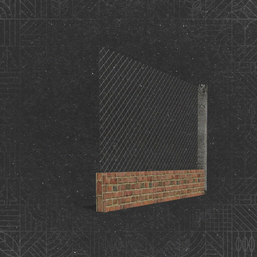 Brick Fence With Wire Mesh