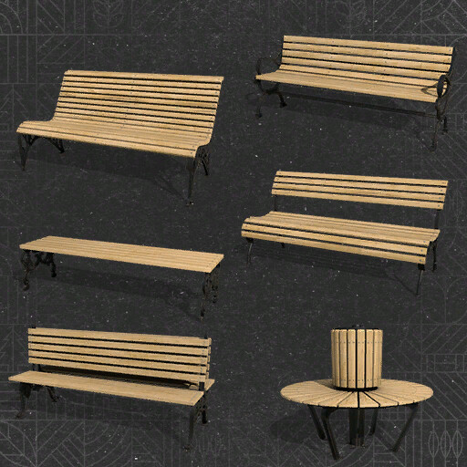 Wooden Benches Pack