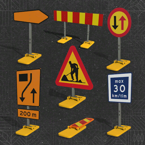 Swedish Construction Sign Pack Plus