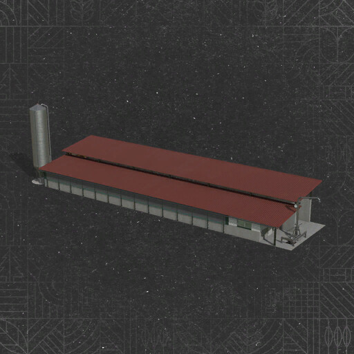 Pig Barn With Manure Heap